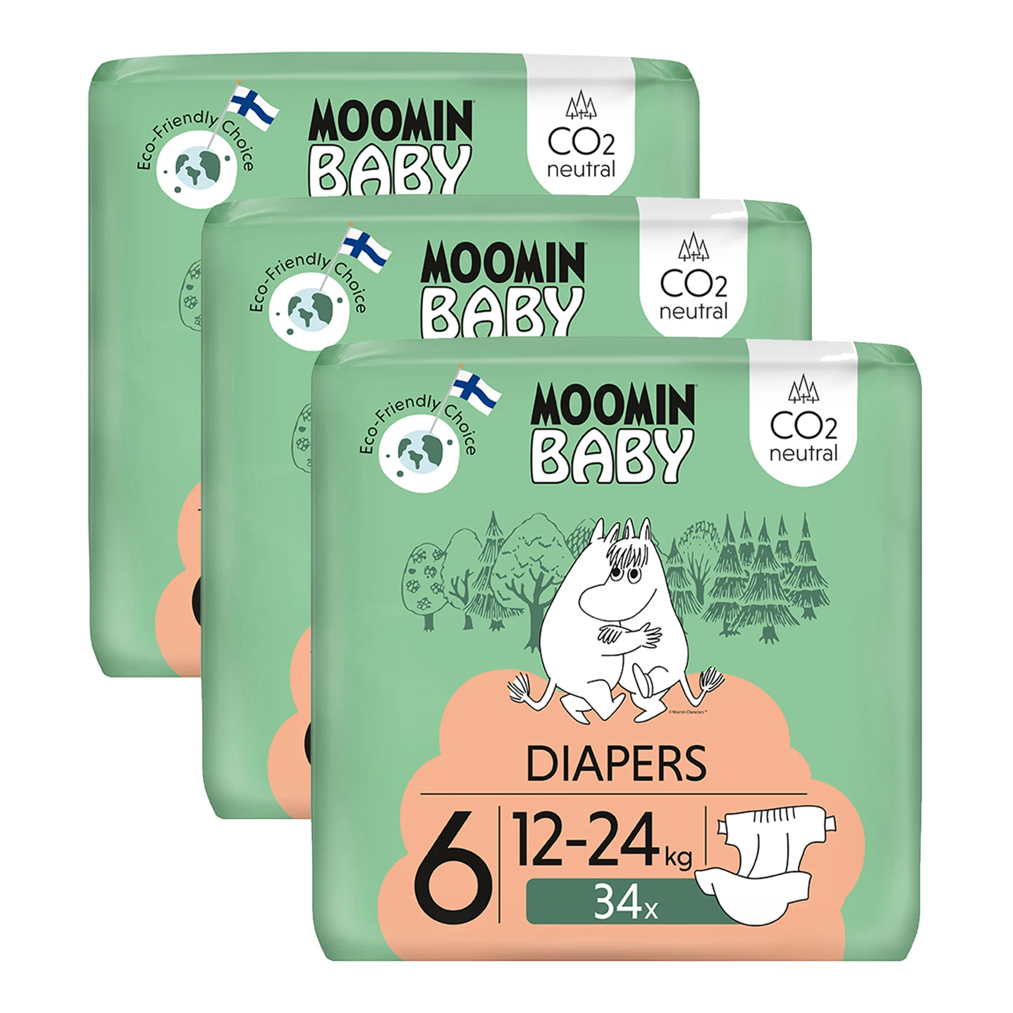 Moomin Baby 6 Maxi pieluszki (12-24 kg) 102 sztuki zdjęcie