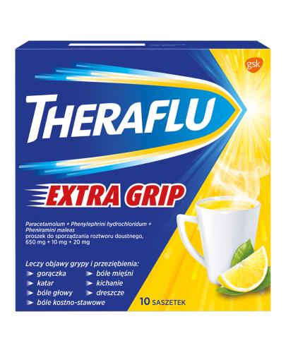 Theraflu Extra Grip saszetki na objawy grypy i przeziębienia 10 saszetek zdjęcie