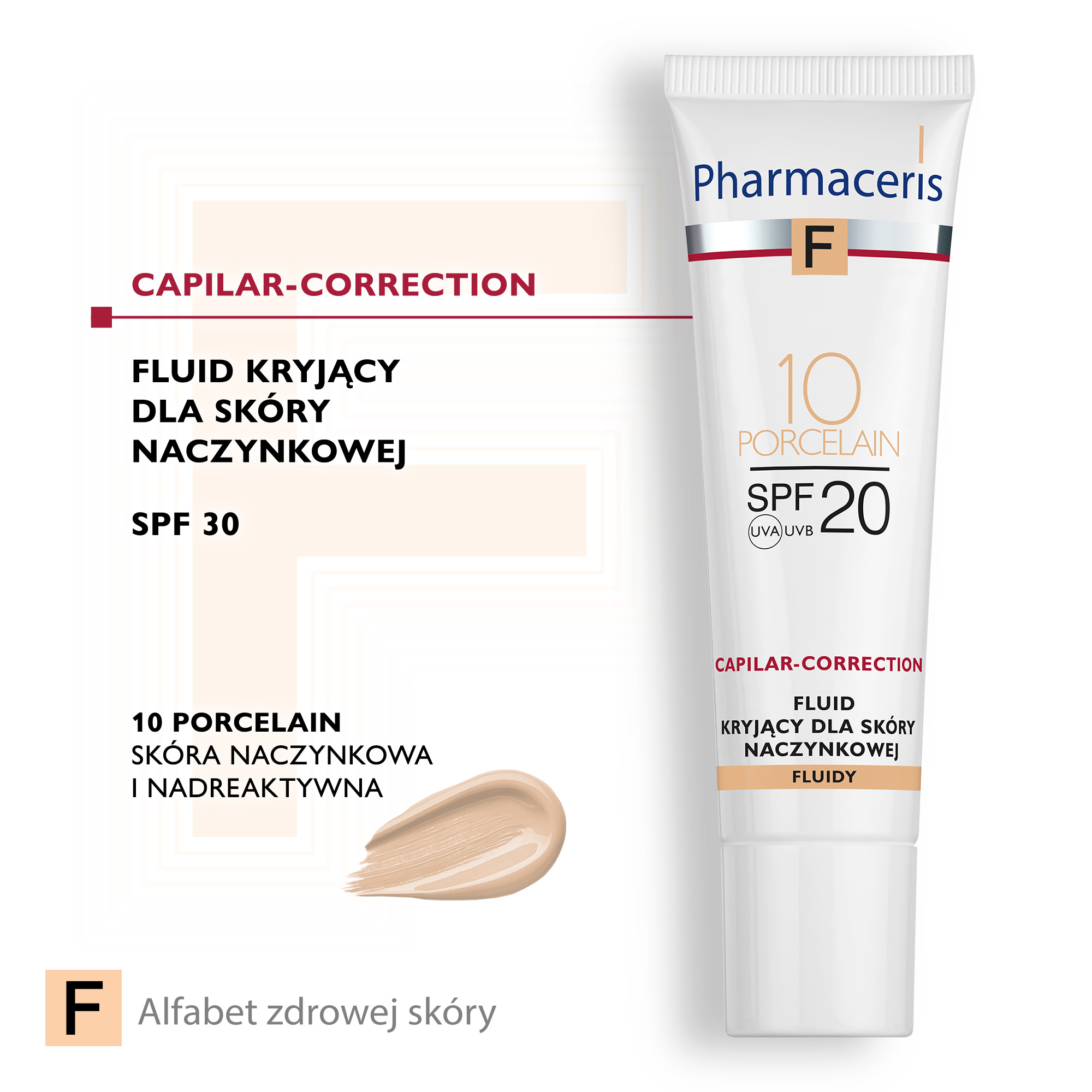 PHARMACERIS F Fluid kryjący dla skóry naczynkowej SPF20 10 porcelain - 30 ml