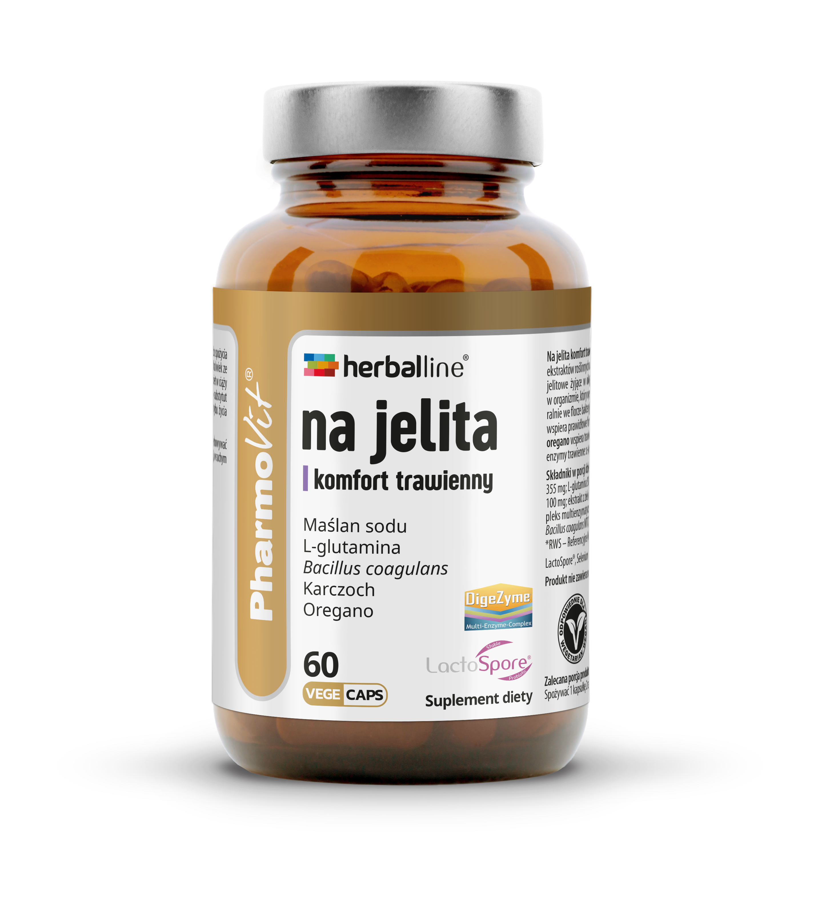 Herbaline, Na jelita, komfort trawienny, kapsułki, 60 sztuk zdjęcie