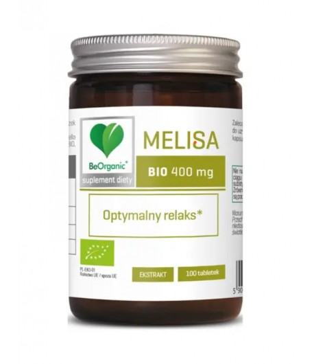 BeOrganic, Melisa BIO 400 mg, tabletki, 100 sztuk zdjęcie
