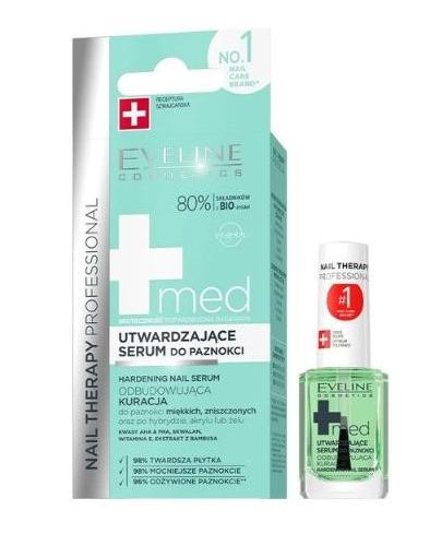 Eveline Nail Therapy Professional Med+  Utwardzające Serum do paznokci, 12 ml cena, opinie, skład zdjęcie