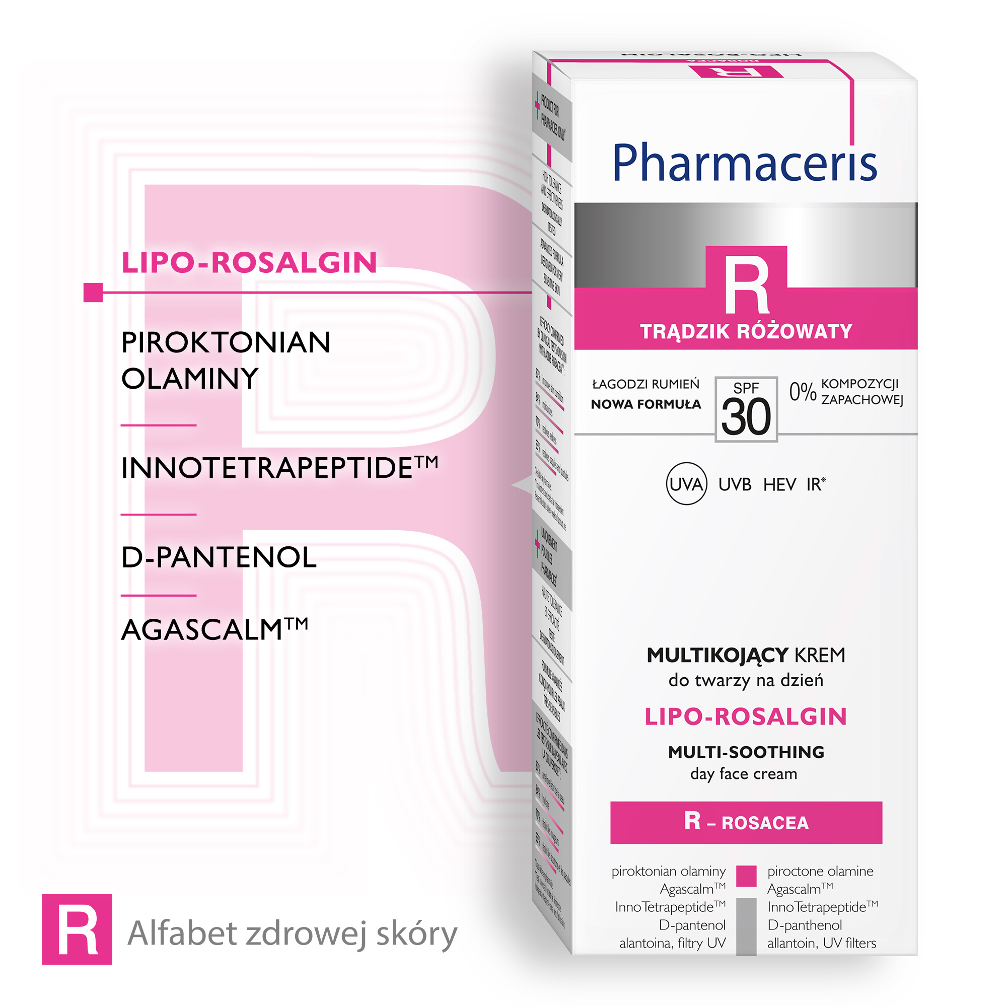 Pharmaceris R LIPO-ROSALGIN, multikojący krem do twarzy na dzień SPF 30, 30 ml