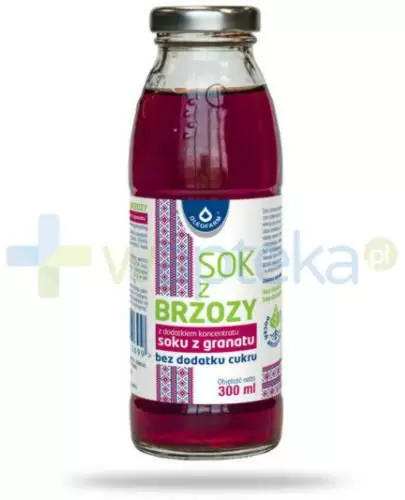 Oleofarm sok z brzozy z dodatkiem koncentratu soku granatu bez dodatku cukru, płyn 300 ml zdjęcie