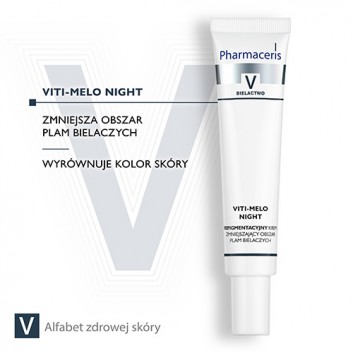 PHARMACERIS V VITI-MELO NIGHT Krem repigmentacyjny zmniejszający obszar plam bielaczych - 40 ml 