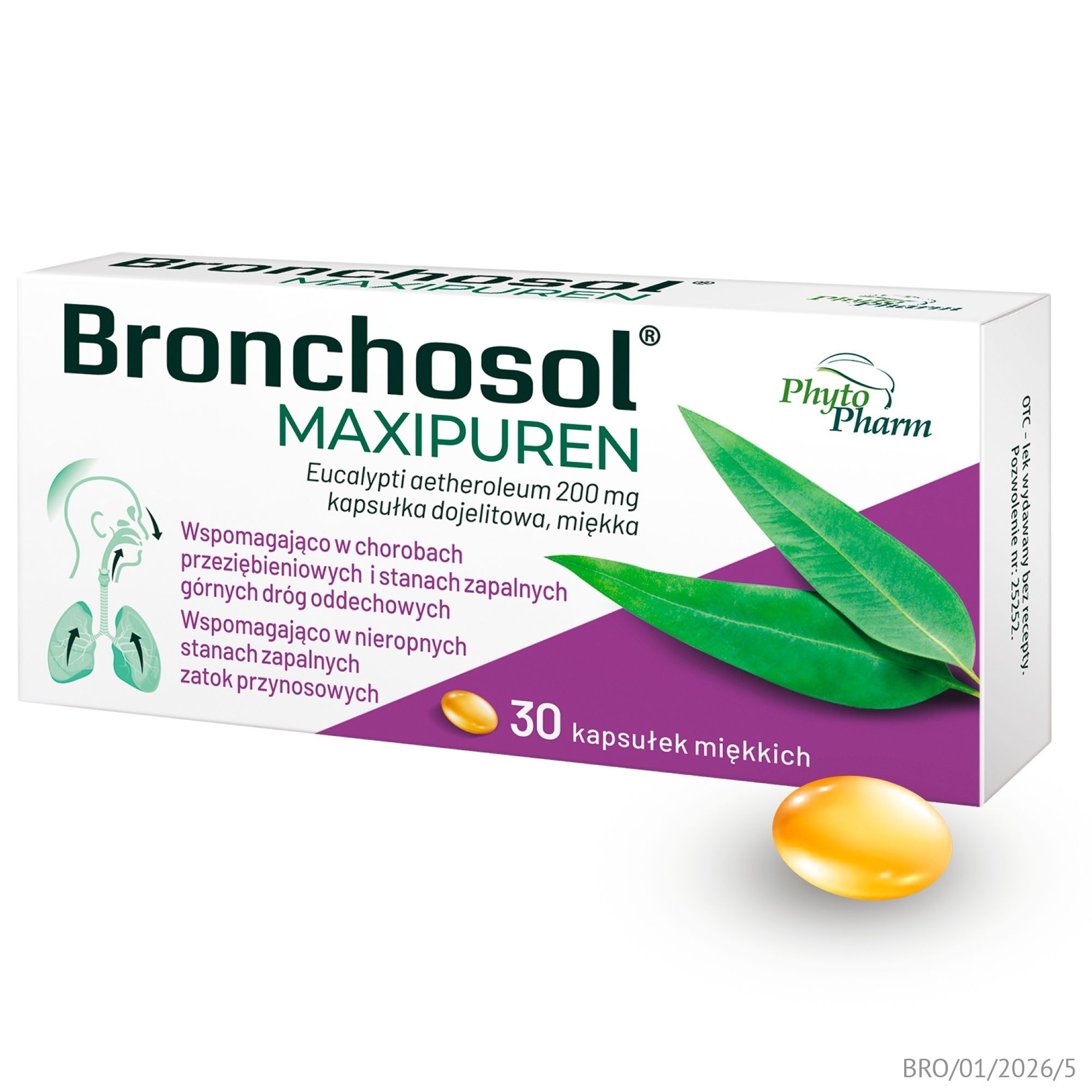 Bronchosol Maxipuren, kapsułki miękkie, 30 sztuk zdjęcie