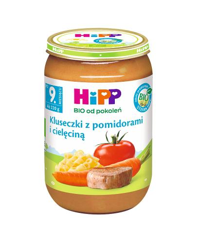 HiPP BIO od pokoleń, Kluseczki z pomidorami i cielęciną, po 9. m-cu, 220 g, cena, opinie, składniki zdjęcie