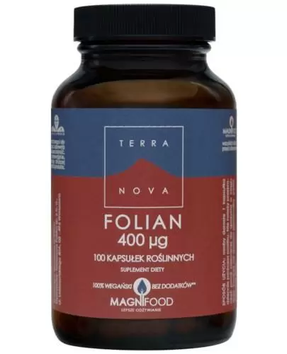 Terranova Folian 400 µg 100 kapsułek roślinnych zdjęcie
