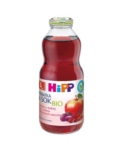 HiPP BIO Herbatka & Sok Bio z dzikiej róży z sokiem z czerwonych owoców po 4 miesiącu - 500 ml zdjęcie