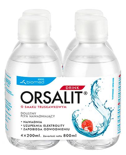 ORSALIT DRINK O smaku truskawkowym - 4 x 200 ml Płyn nawadniający - cena, opinie, właściwości zdjęcie