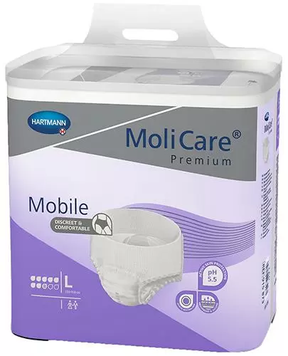 Hartmann MoliCare Premium Mobile majtki chłonne 8 kropli rozmiar L 30 sztuk zdjęcie