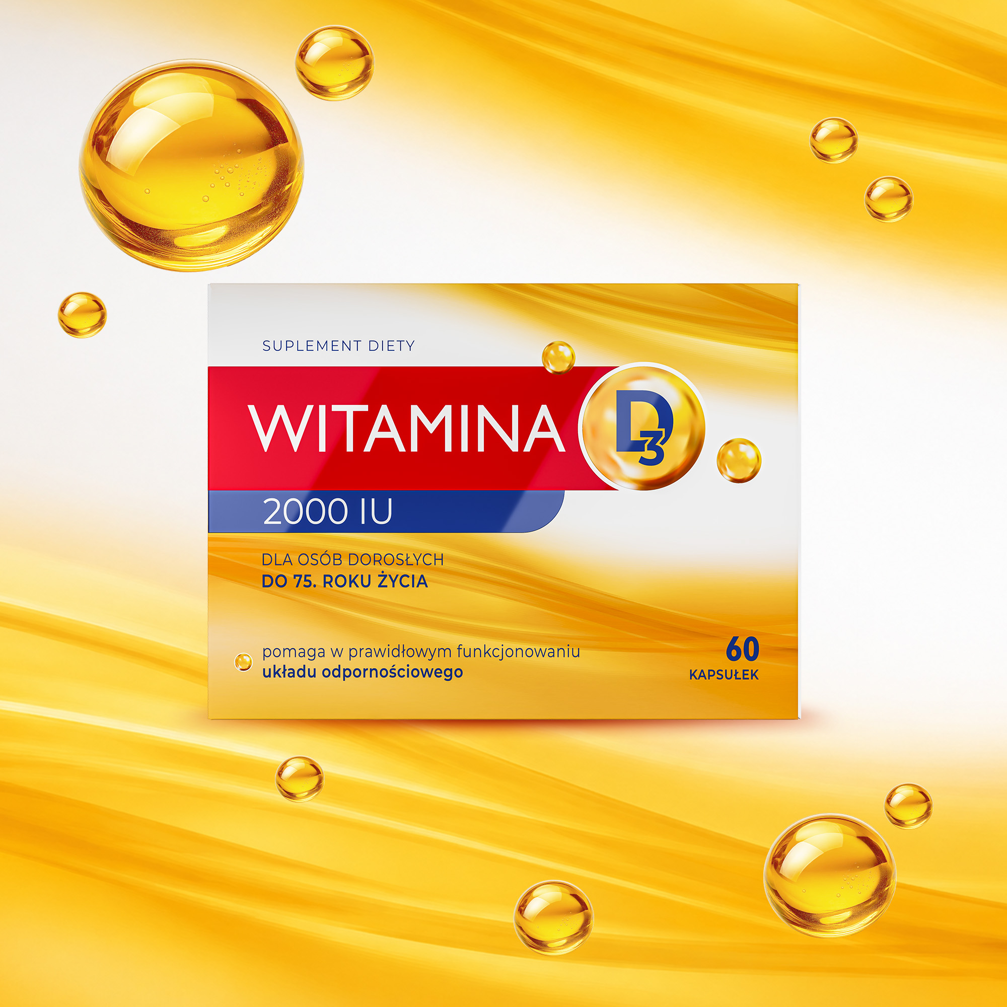 Witamina D3 2000 IU, kapsułki, 60 sztuk