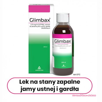 Glimbax 0,74 mg/ml roztwór do płukania jamy ustnej i gardła 200 ml