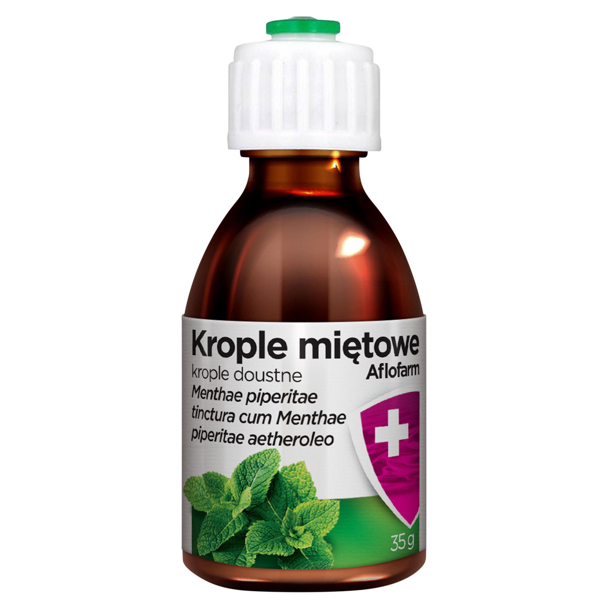 AFLOFARM Krople miętowe - 35 g. Na niestrawność, wzdęcia oraz pomocniczo w stanach skurczowych jelit. zdjęcie