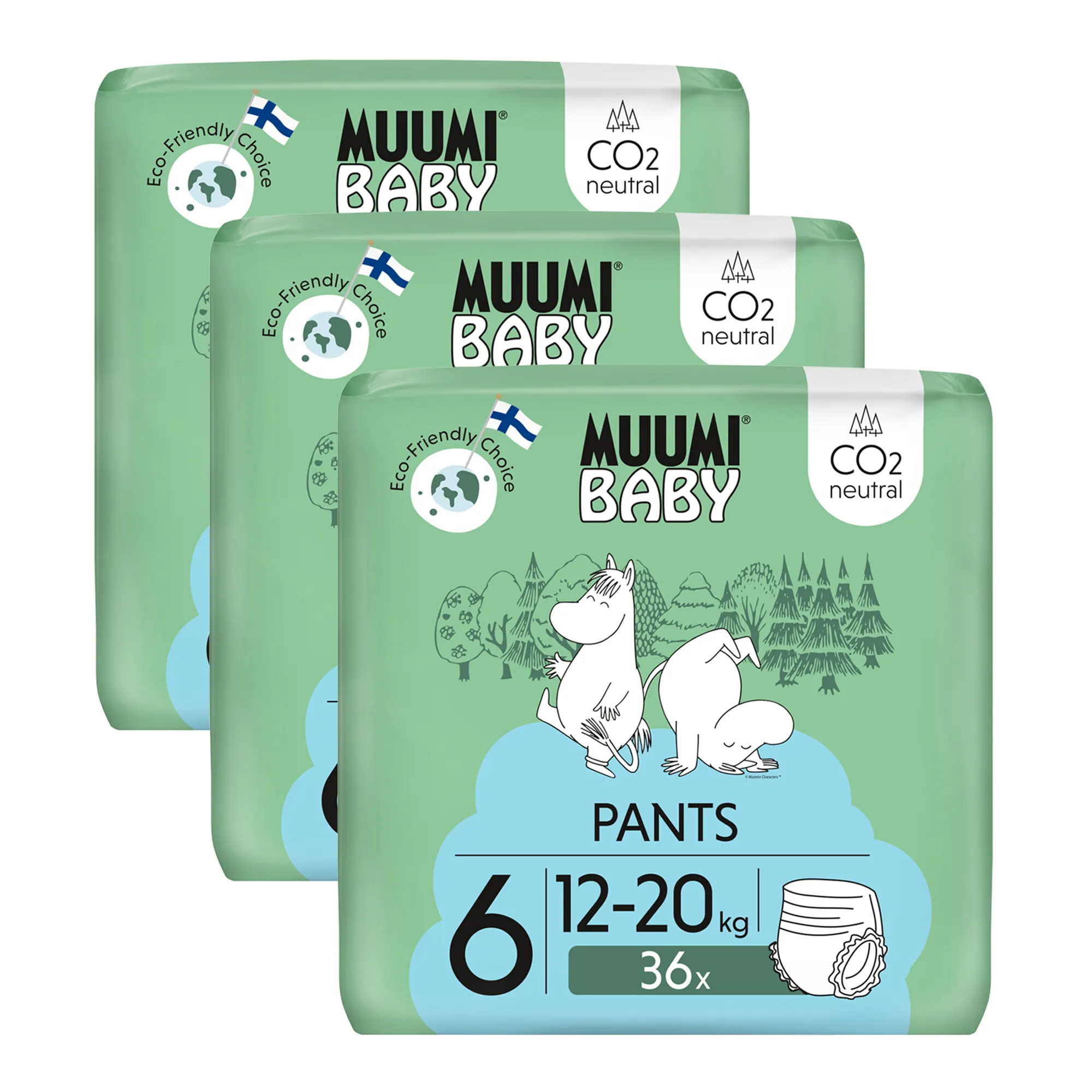 Muumi Baby Pants pieluchomajtki 6 Junior 12-20 kg 108 sztuk zdjęcie