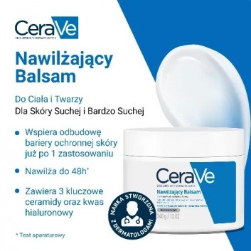 CeraVe, nawilżający balsam z ceramidami do skóry suchej i bardzo suchej, 340 g