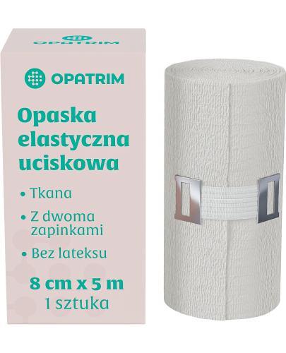 Opatrim Opaska uciskowa tkana elastyczna bez lateksu z 2 zapinkami 8 cm x 5 m, 1 sztuka zdjęcie