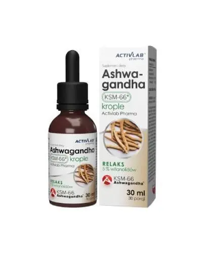 Activlab Pharma  Ashwagandha KSM-66 krople, 30 ml zdjęcie