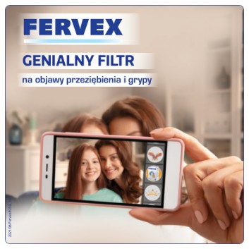 Fervex 500 mg + 25 mg + 200 mg lek na objawy przeziębienia i grypy smak malinowy 12 saszetek