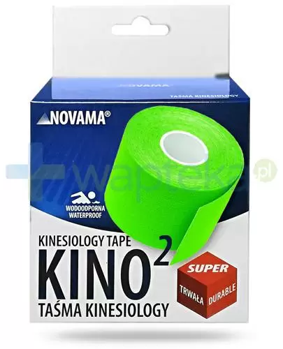 Novama Kino2 taśma do kinesiotapingu 5cm x 5m kolor zielony 1 sztuka zdjęcie