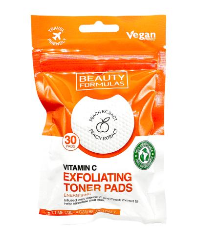 Beauty Formulas, Złuszczające nasączone Płatki z witaminą C, 30 sztuk zdjęcie