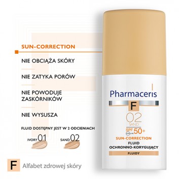 Pharmaceris F, fluid ochronno-korygujący, Sand 02, SPF 50+, 30 ml
