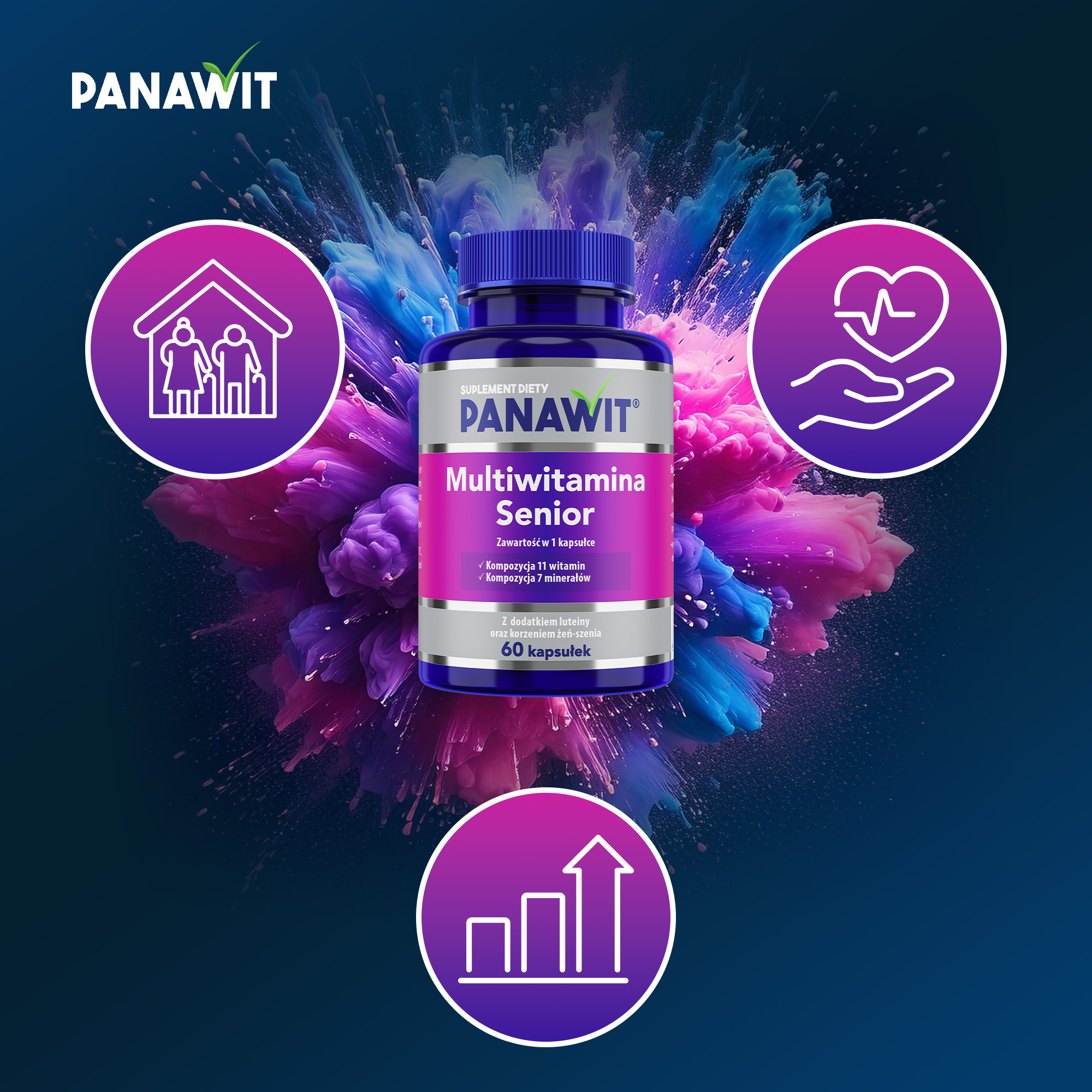 Panawit Multiwitamina Senior, kapsułki, 60 sztuk