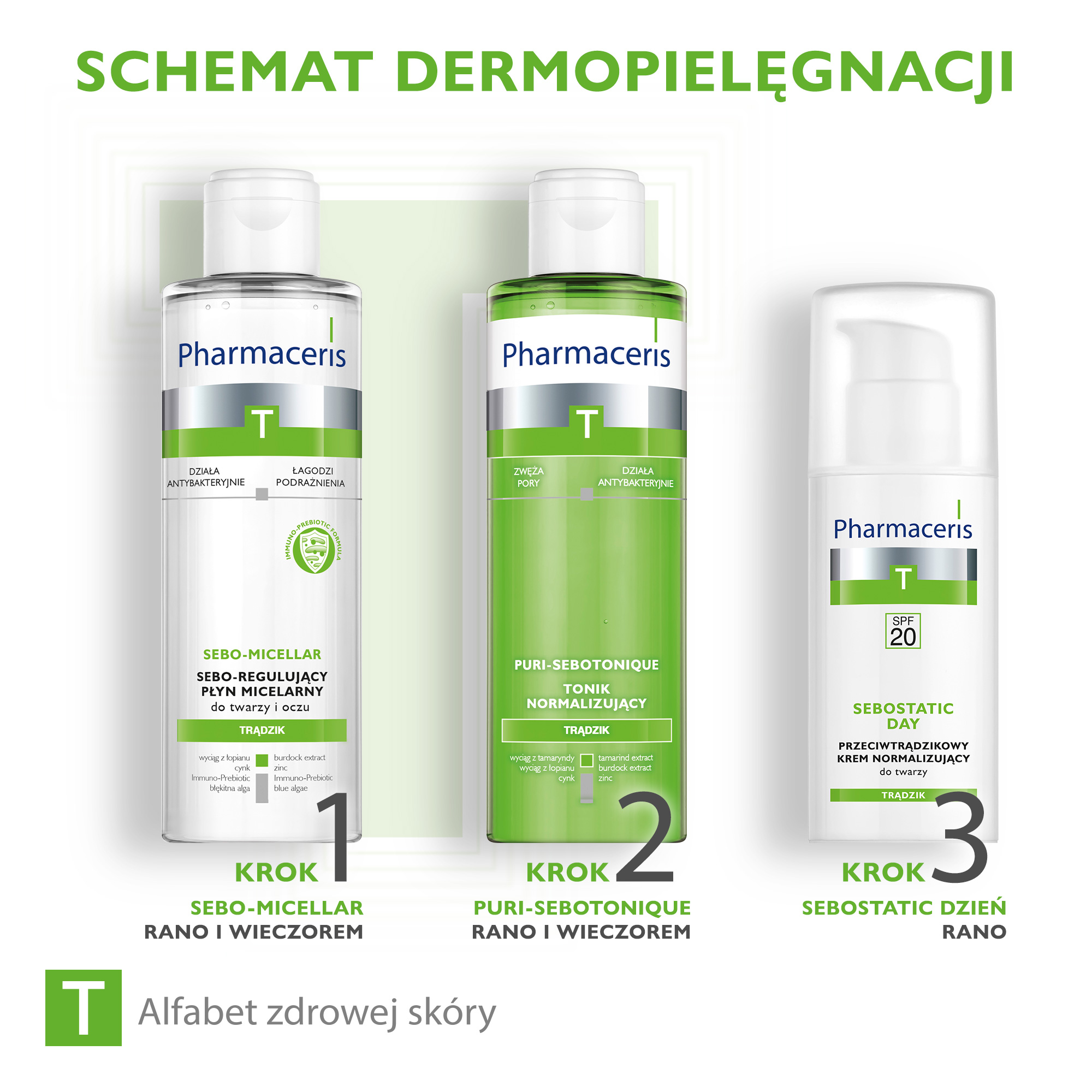 PHARMACERIS T SEBOSTATIC DZIEŃ, krem przeciwtrądzikowy normalizujący, 50 ml