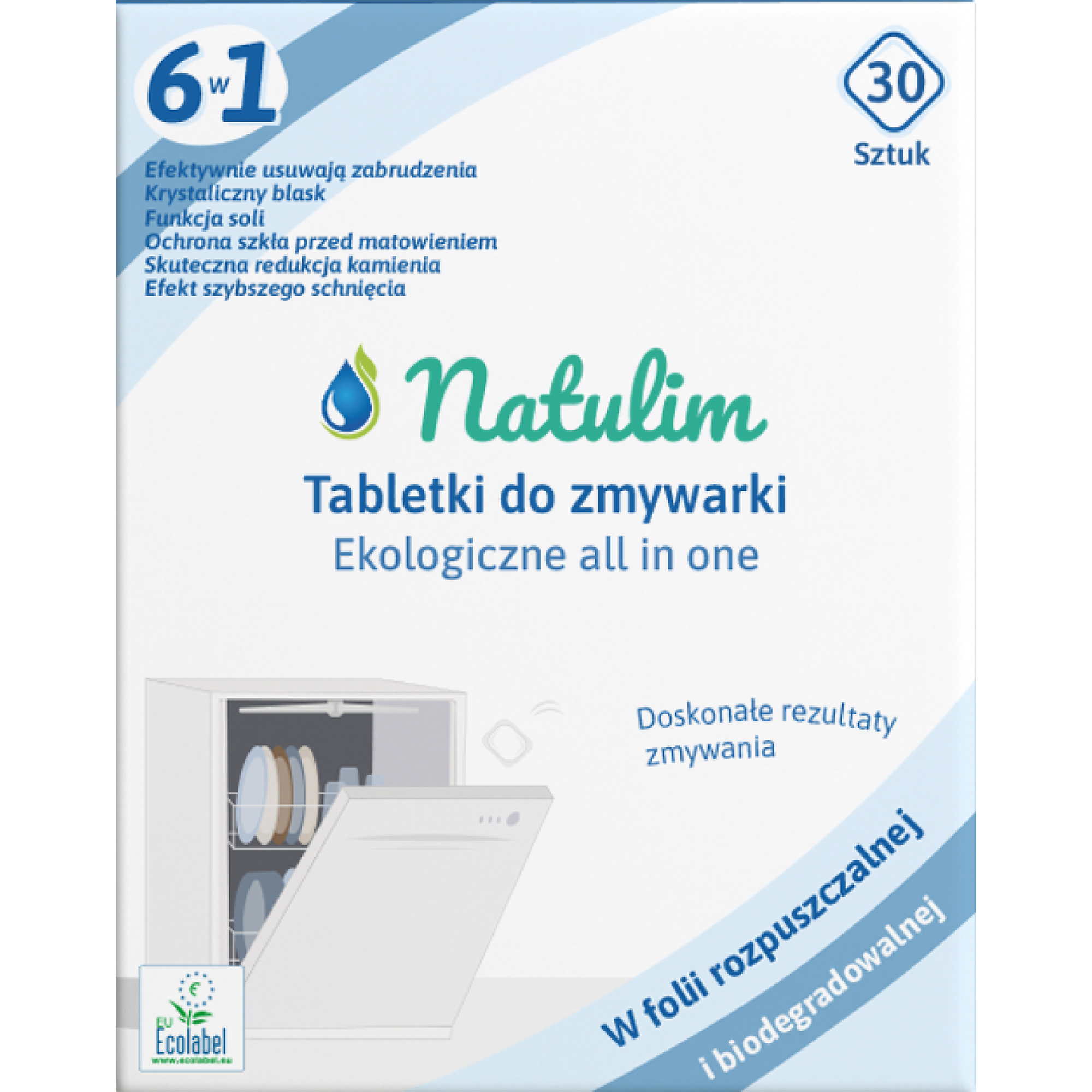 Natulim Eko tabletki do zmywarki 6w1, 30 sztuk zdjęcie