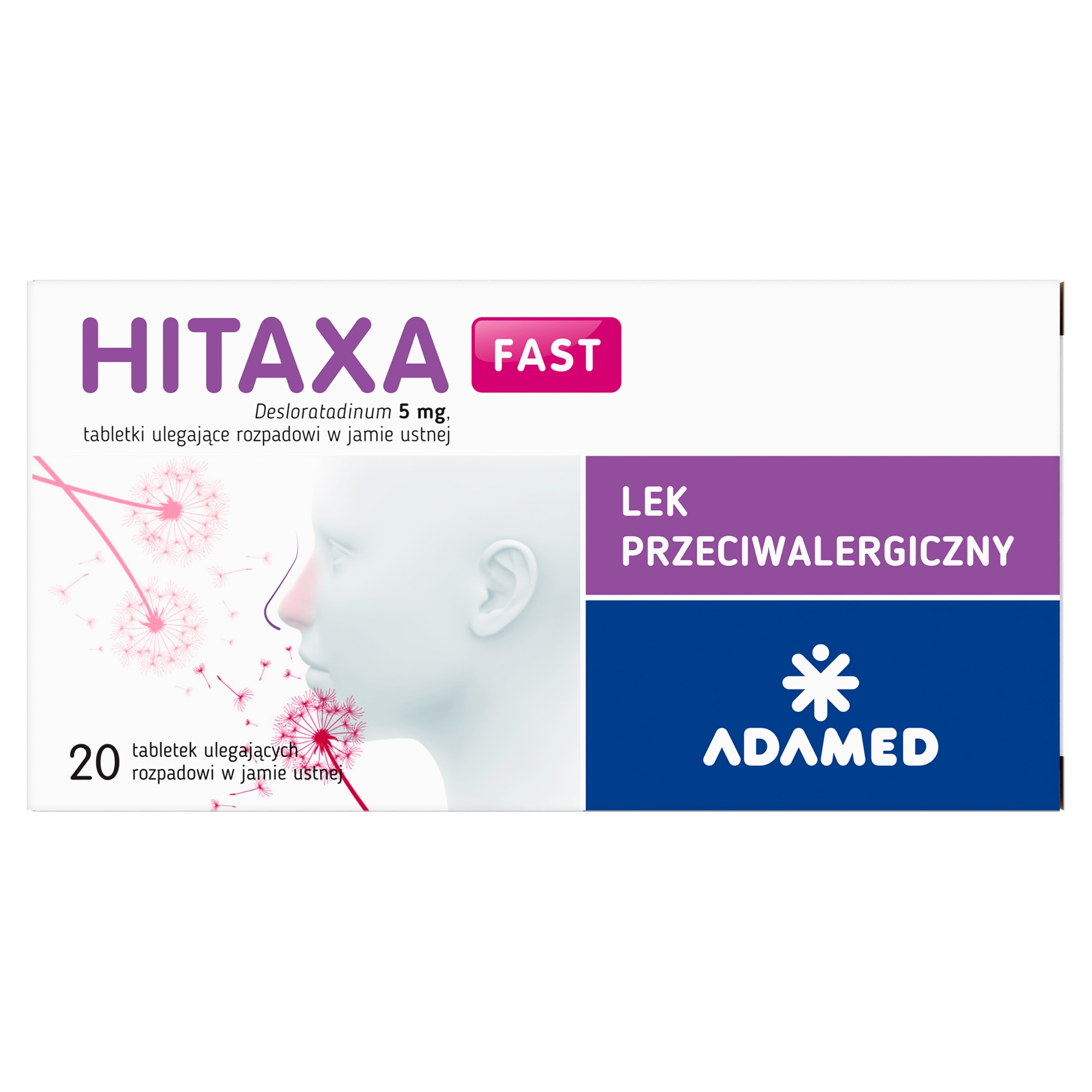 Hitaxa Fast, 5 mg, tabletki ulegające rozpadowi w jamie ustnej, 20 sztuk zdjęcie