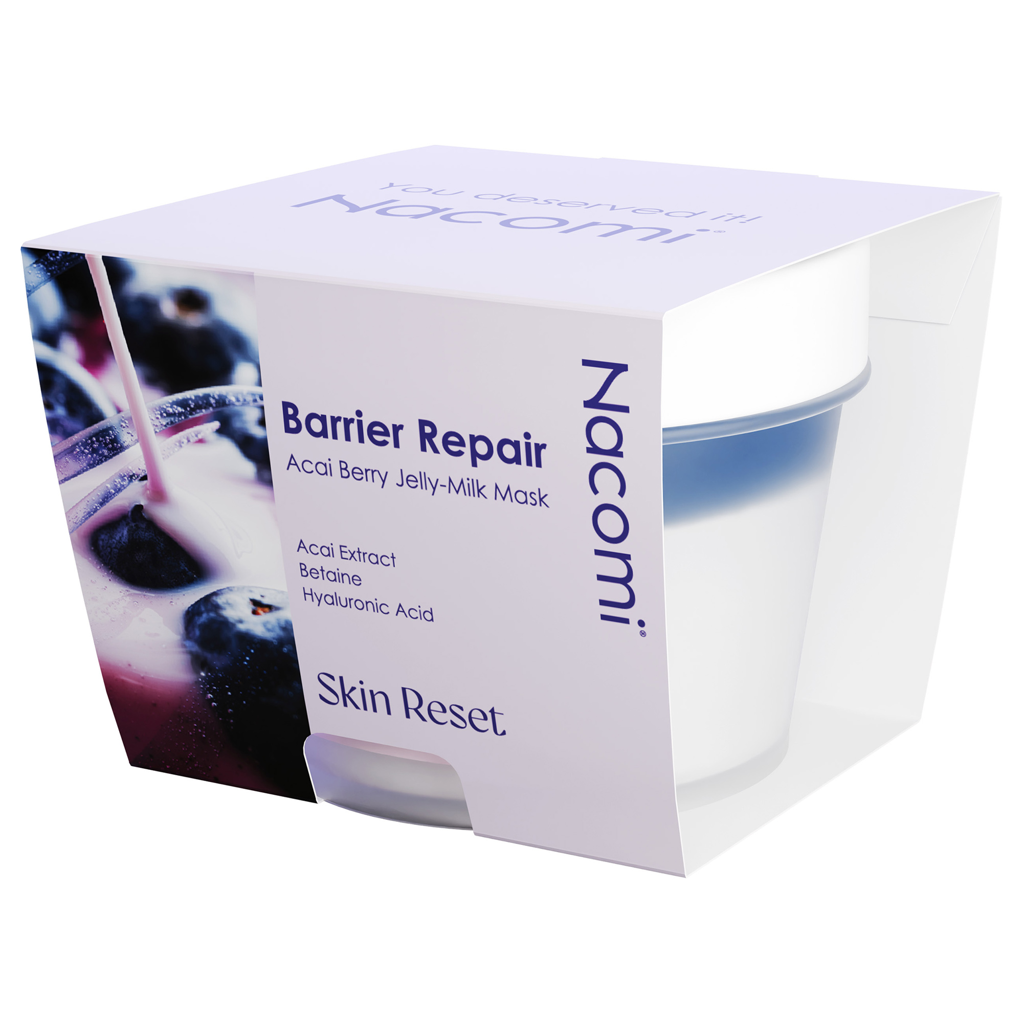 Nacomi Maska do twarzy Barrier Repair Acai Berry Jelly-Milk Mask, 80 ml