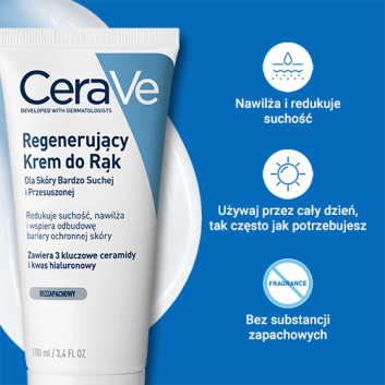 CeraVe regenerujący krem do rąk dla skóry bardzo suchej i przesuszonej 100 ml