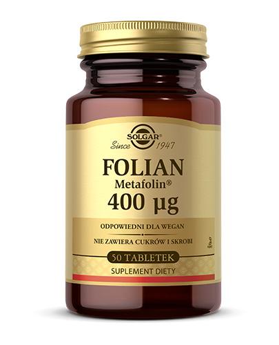 Solgar Folian (Metafolin), 400 µg, tabletki, 50 sztuk zdjęcie