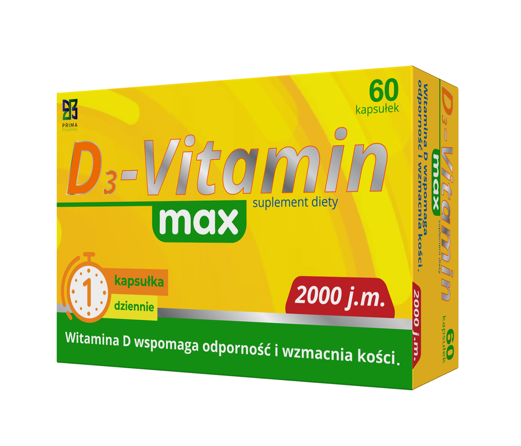 Prima Pharma D3-Vitamin Max 2000 j.m. kapsułki, 60 sztuk zdjęcie