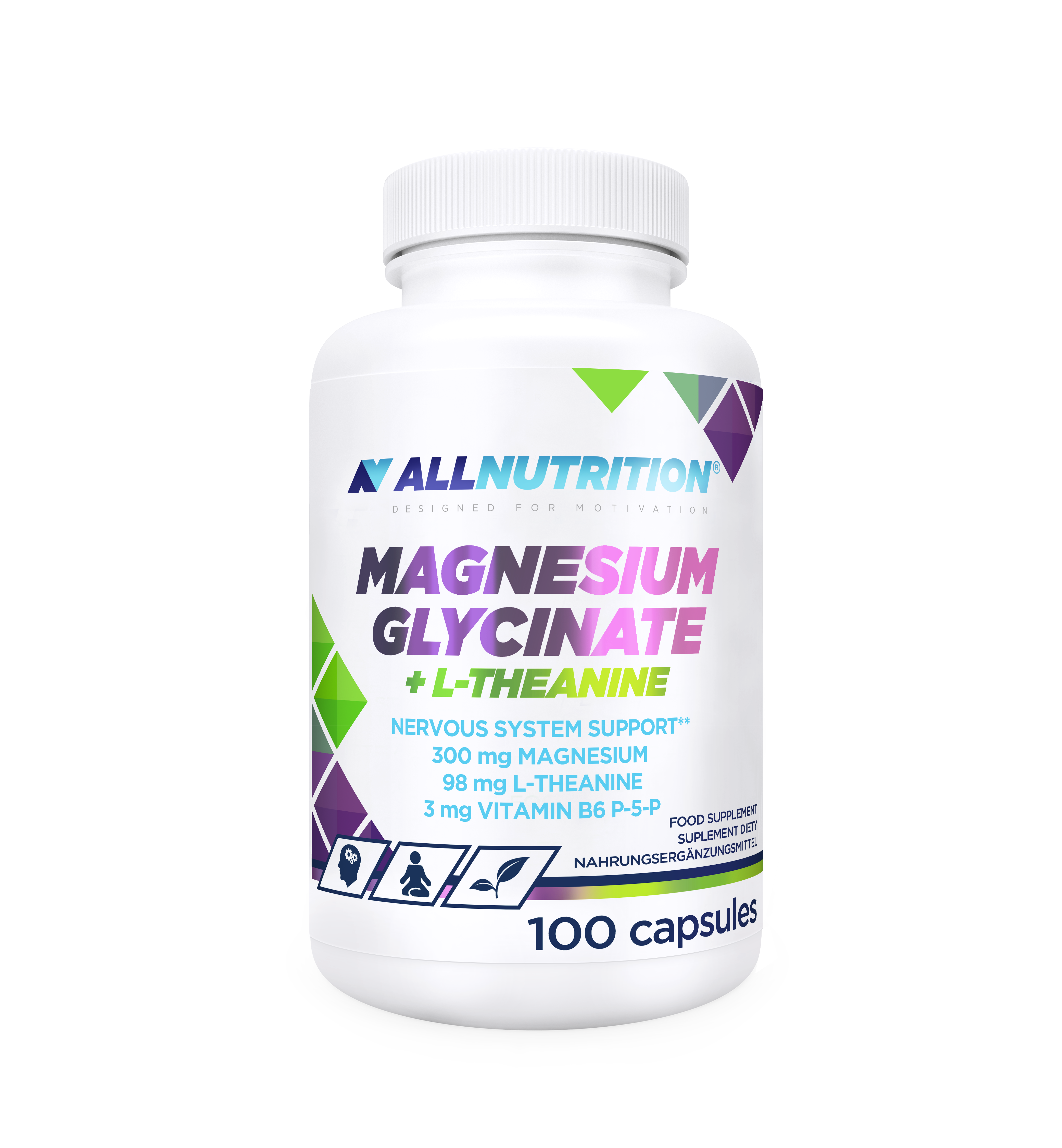 Allnutrition Magnesium glycinate + L-Theanine, 100 kapsułek zdjęcie