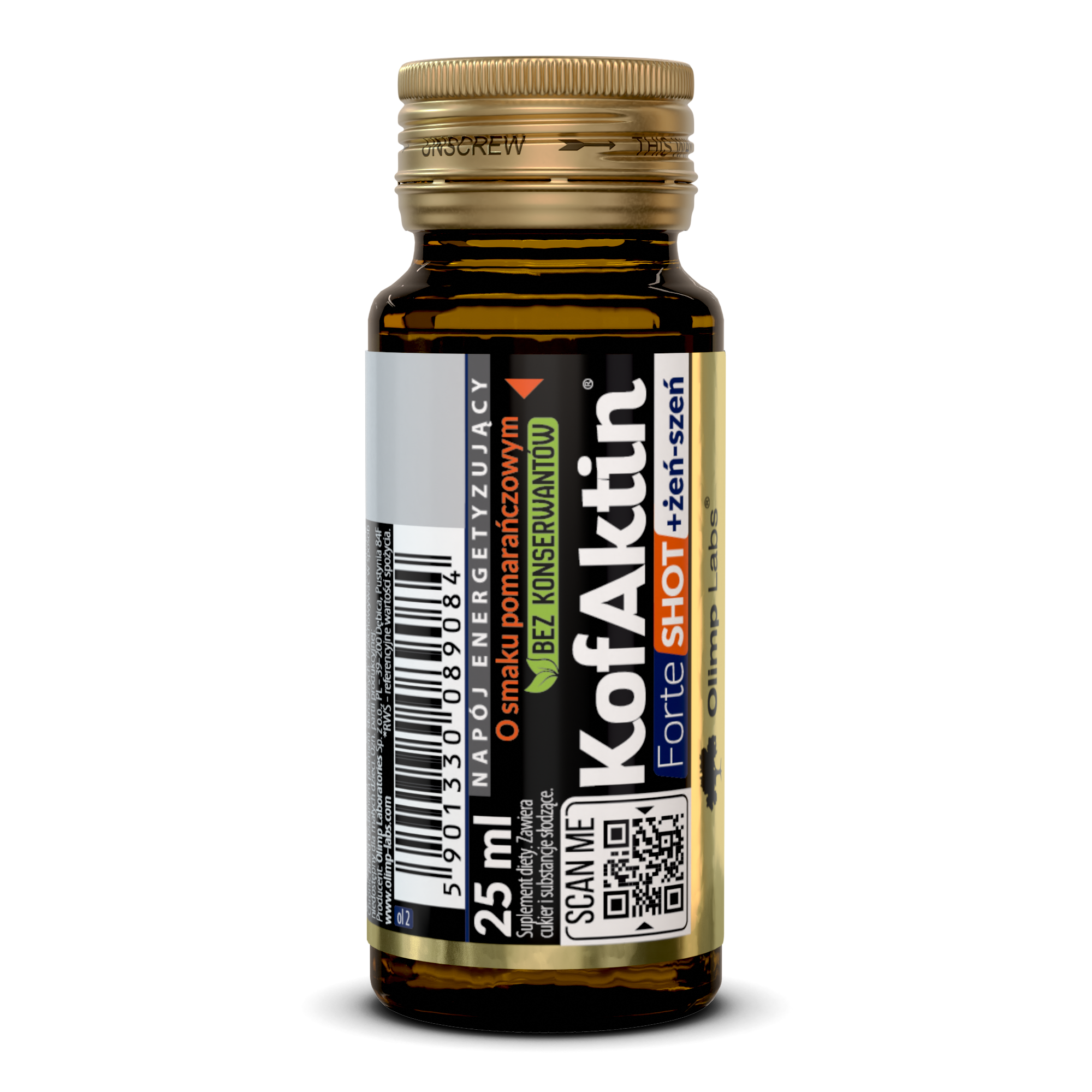 Olimp, KofAktin Forte Shot + żeń-szeń, 25 ml zdjęcie