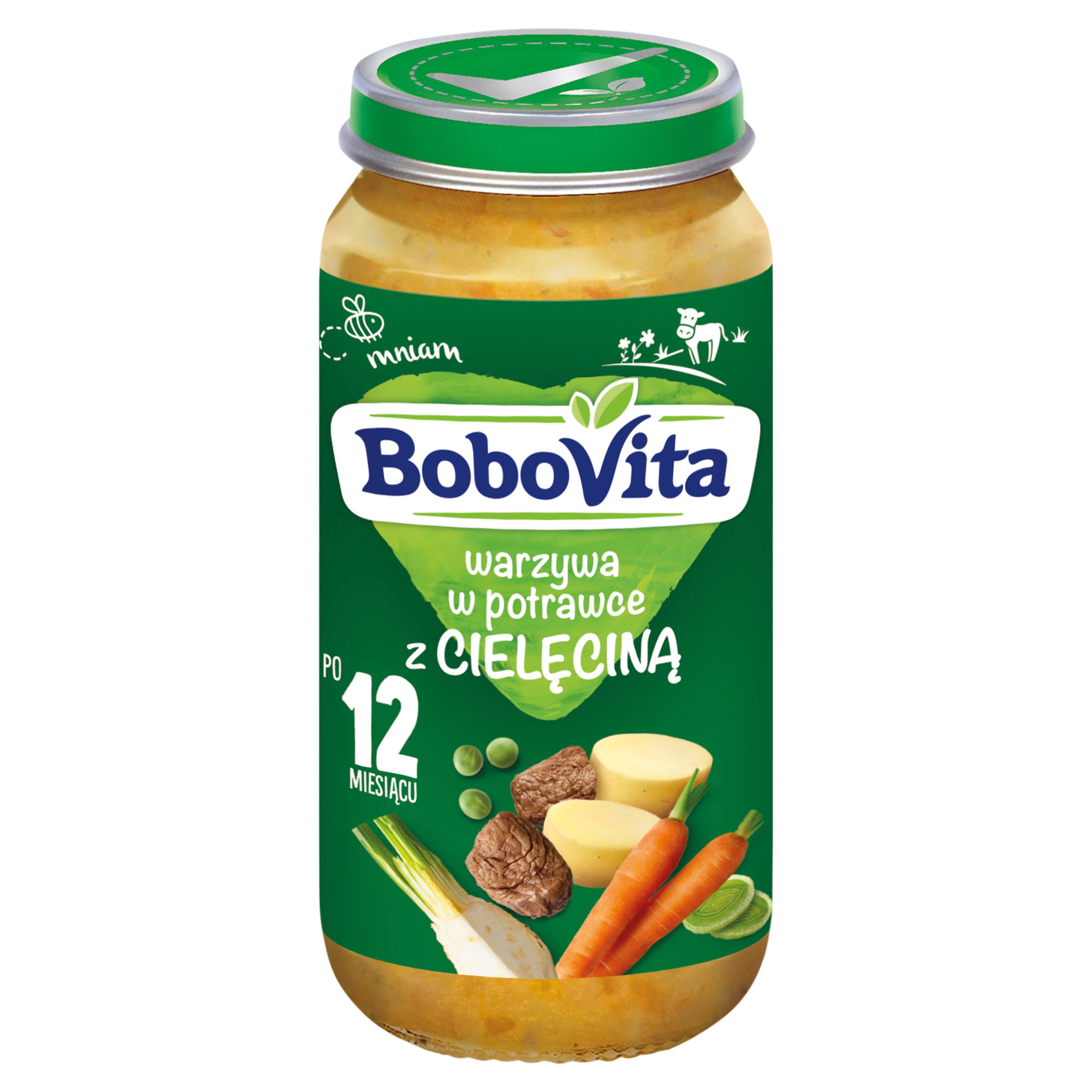 BoboVita Warzywa w potrawce z cielęciną po 12 miesiącu, 250 g zdjęcie