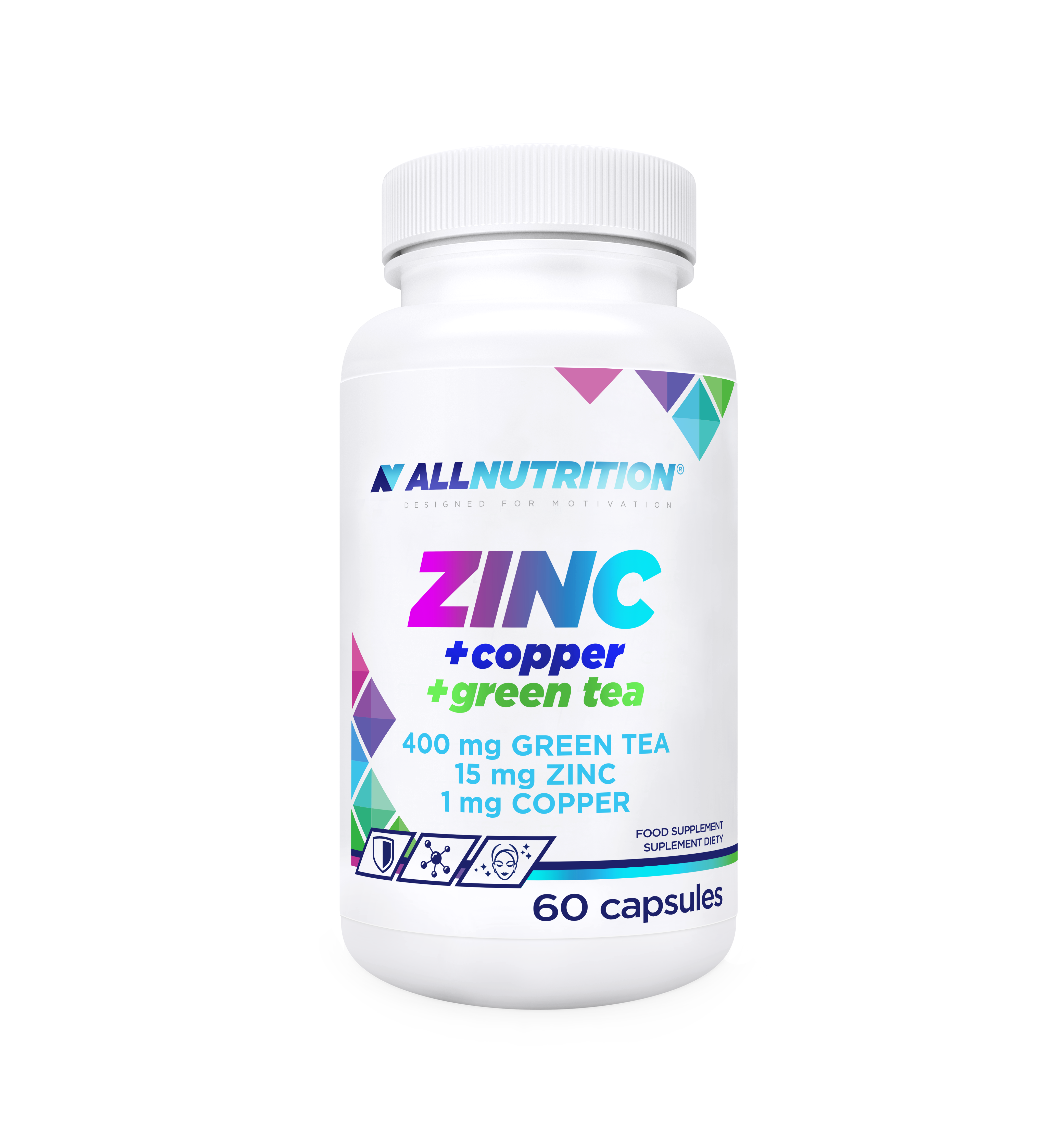 Allnutrition Zinc+Copper+green Tea, 60 kapsułek