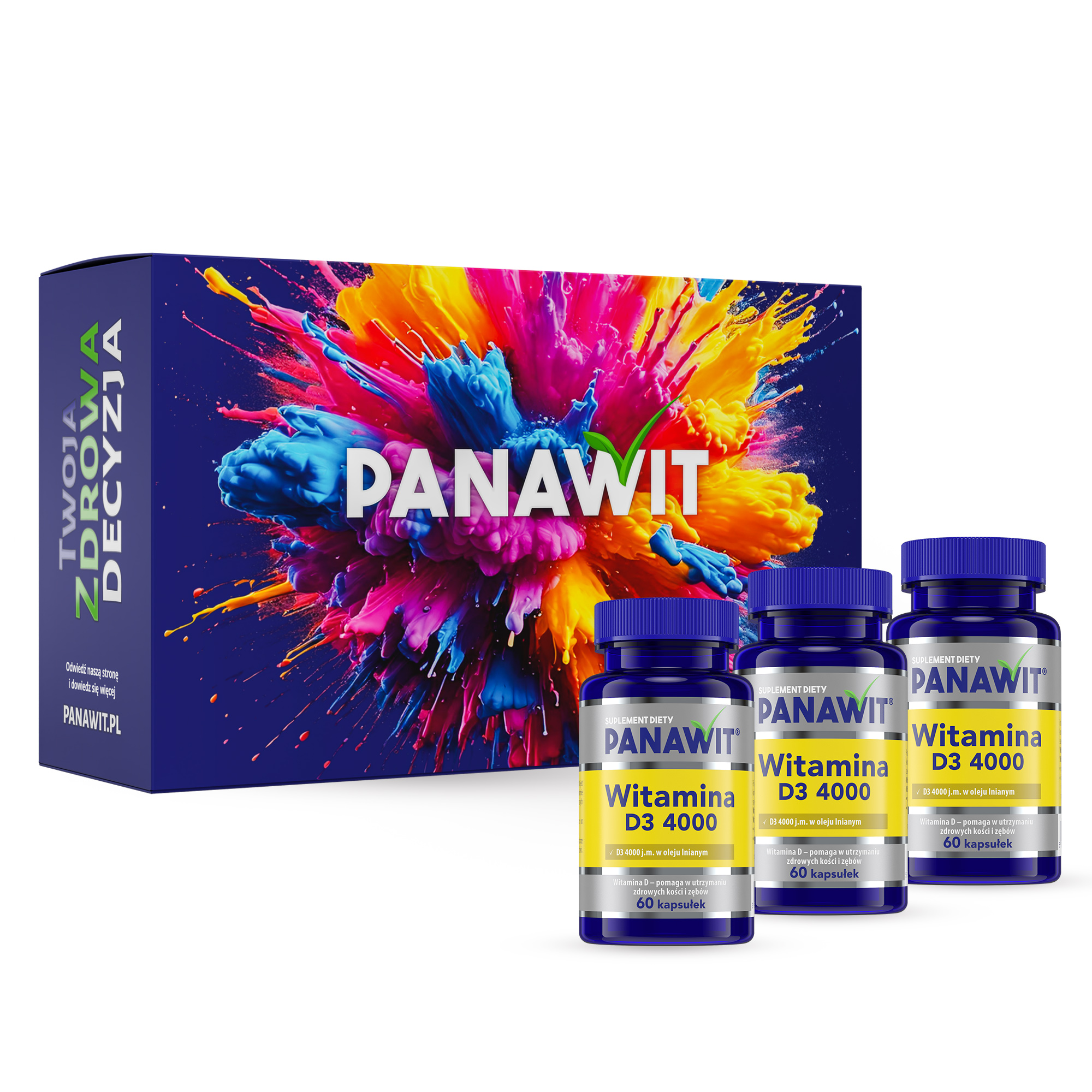 Panawit Box, Witamina D3 4000, kapsułki, 3 x 60 sztuk