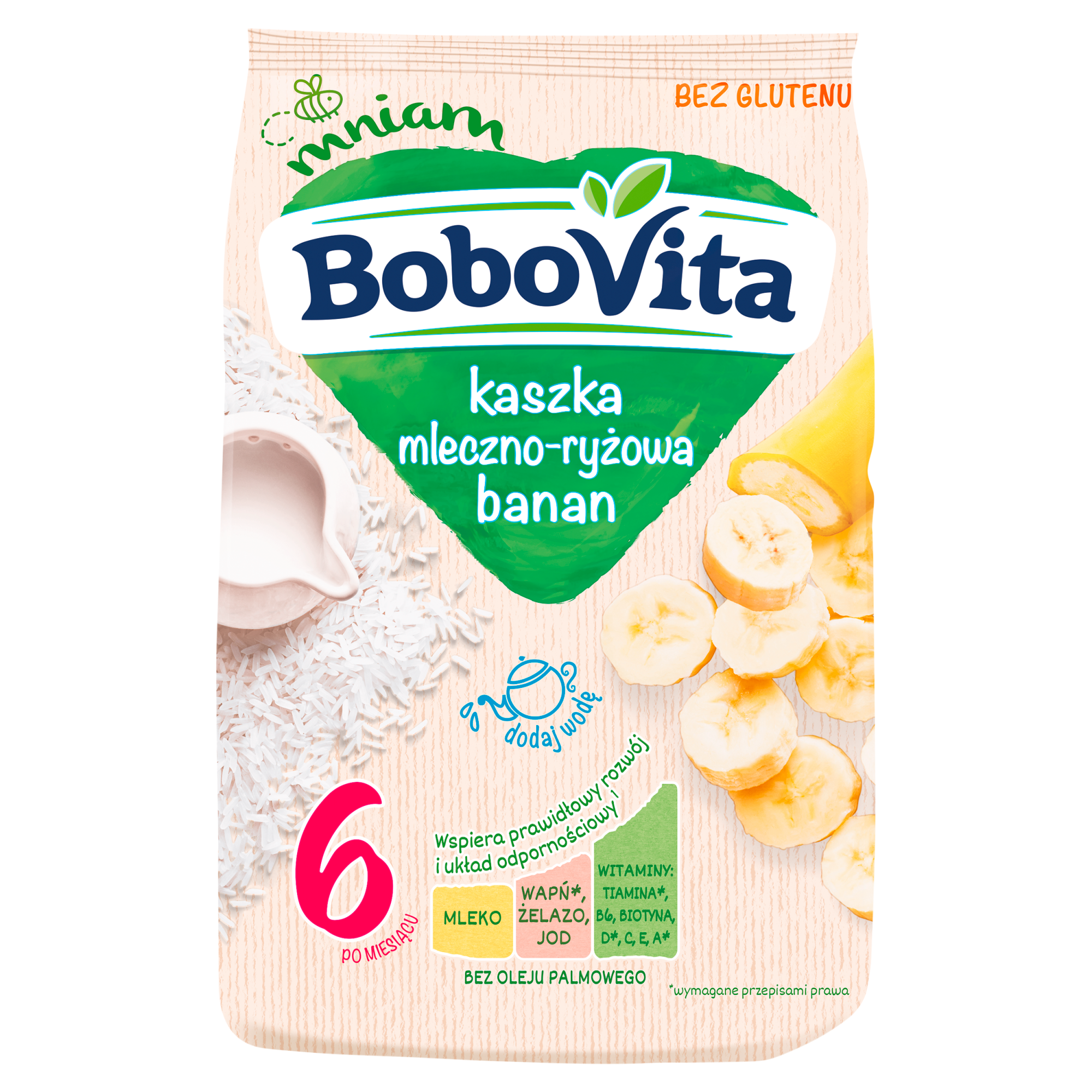 BOBOVITA Kaszka mleczno-ryżowa o smaku bananowym po 6 miesiącu, 230 g zdjęcie