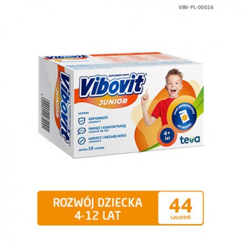 Vibovit Junior smak pomarańczowy dla dzieci 4-12 lat 44 saszetki