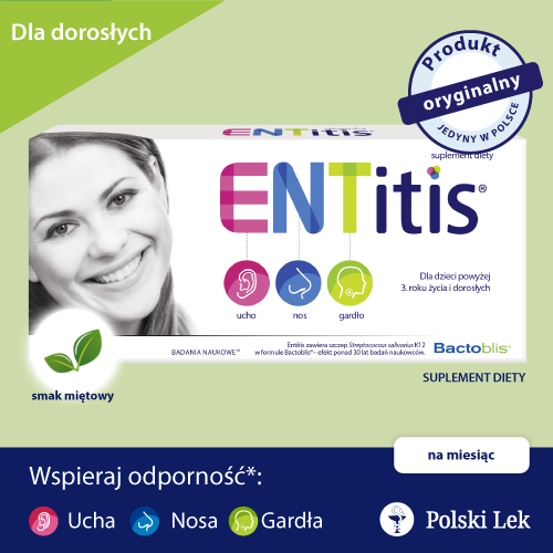 ENTitis, smak miętowy, pastylki do ssania, 30 sztuk