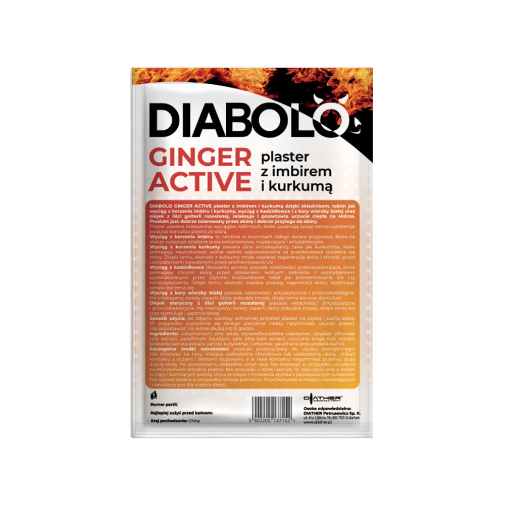 Diabolo Ginger Active Plaster z imbirem i kurkumą, 1 sztuka
