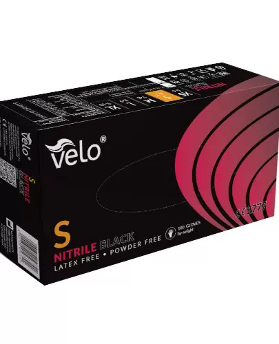 Velo Nitrile Black rękawice nitrylowe bezpudrowe rozmiar S 100 sztuk zdjęcie