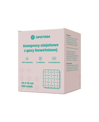 Opatrim kompresy niejałowe z gazy bawełnianej 17 nitkowe 8 warstwowe 10 x 10 cm 100 sztuk zdjęcie