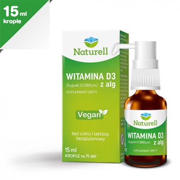 Naturell Witamina D3 z alg, 15 ml