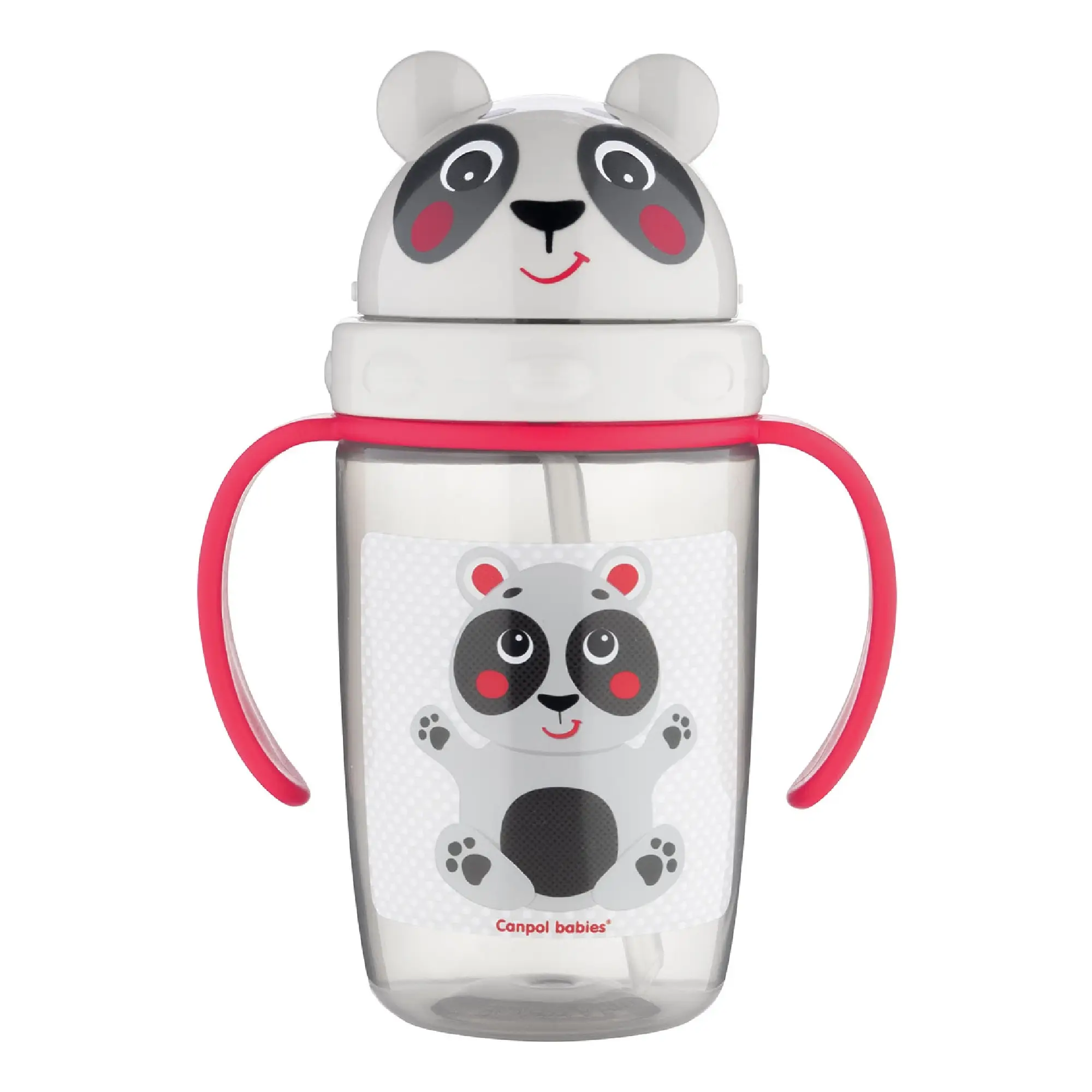 Canpol Babies Hello Little, kubek z rurką silikonową 9m+ bezbarwny [56/500_bei], 400 ml zdjęcie