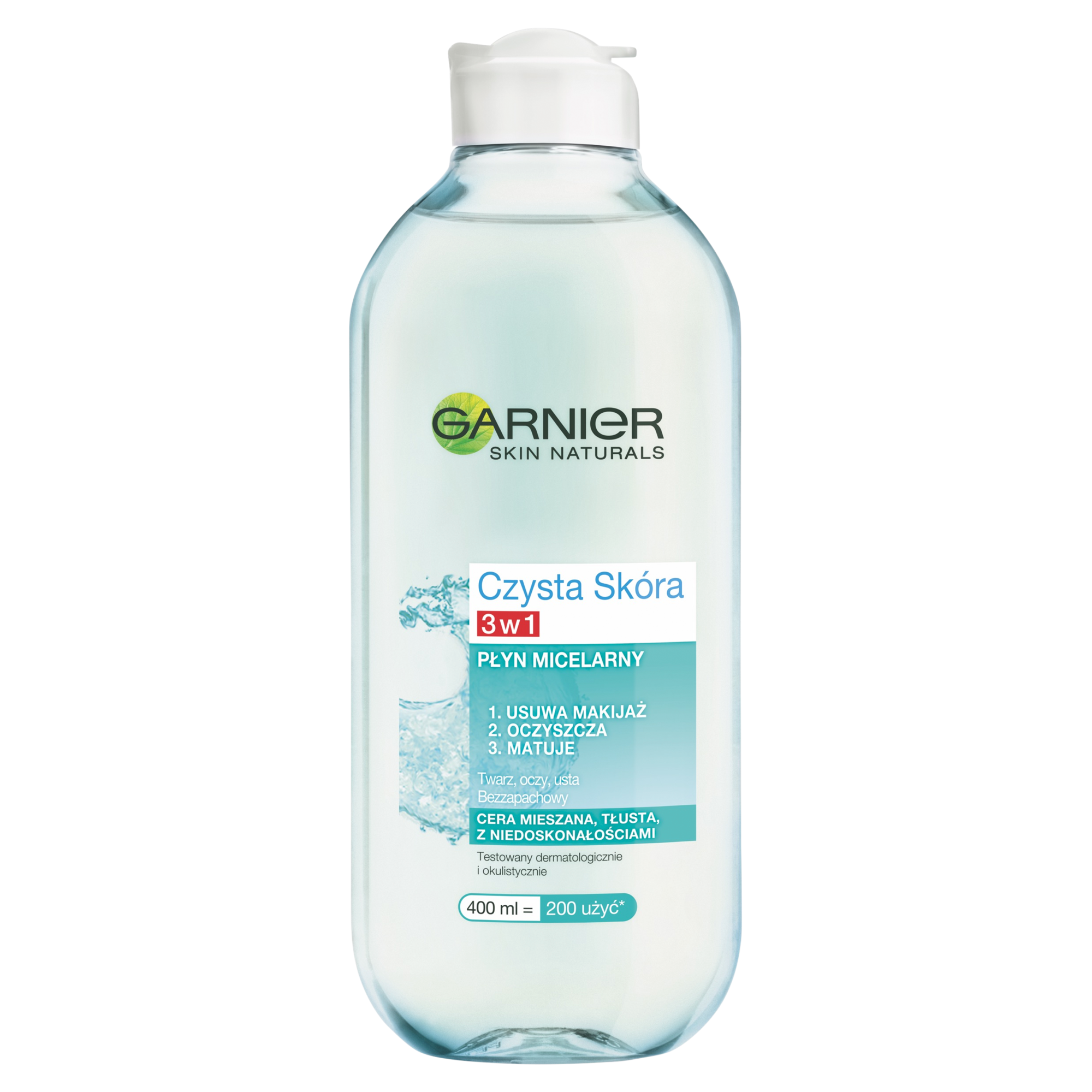 GARNIER CZYSTA SKÓRA 3w1 Płyn micelarny - 400 ml - cena, opinie, właściwości zdjęcie