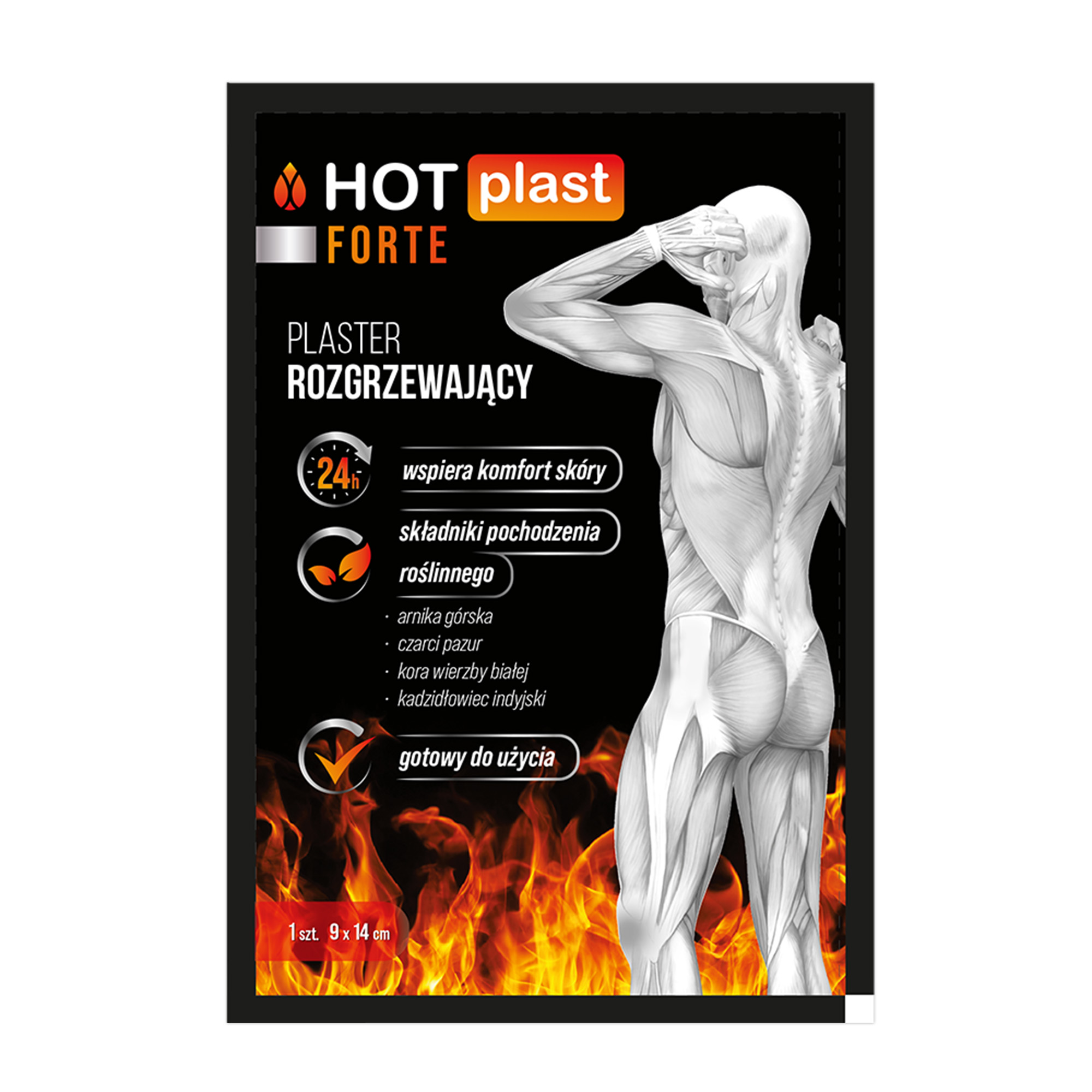 Hot plast Forte plaster rozgrzewający 9 x 14 cm 1 sztuka zdjęcie