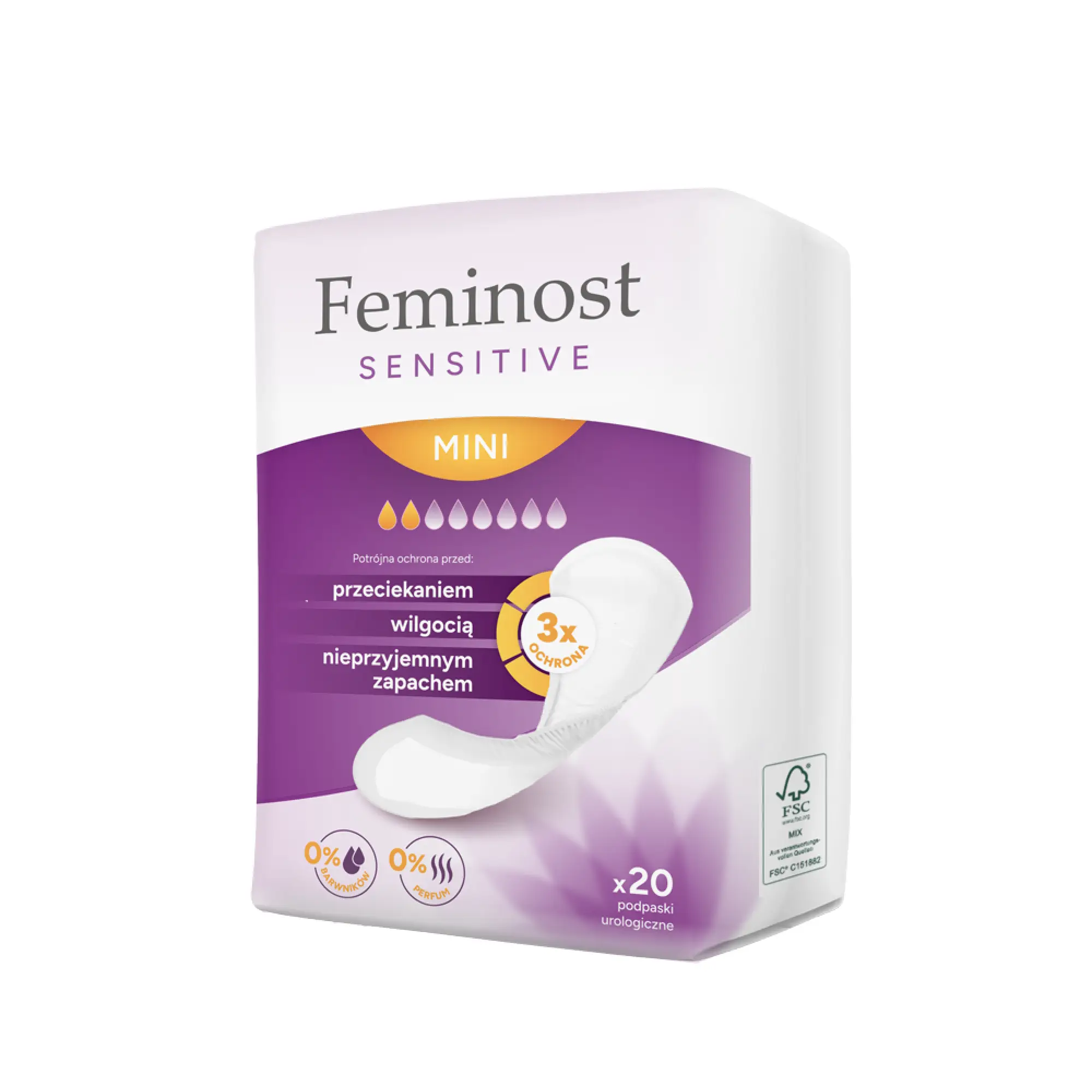 Feminost Sensitive, mini podpaski urologiczne, 20 sztuk zdjęcie